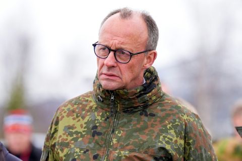 Bundeskanzler Friedrich Merz (CDU) am Freitag in Bardufoss