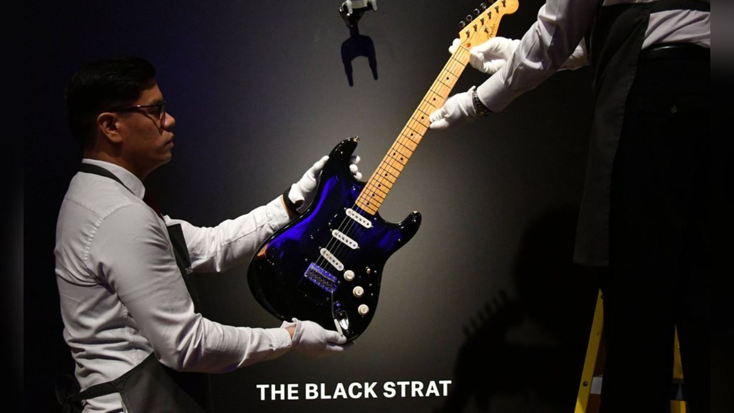 Das teure Objekt der Begierde: Die legendäre Black Strat von David Gilmour.