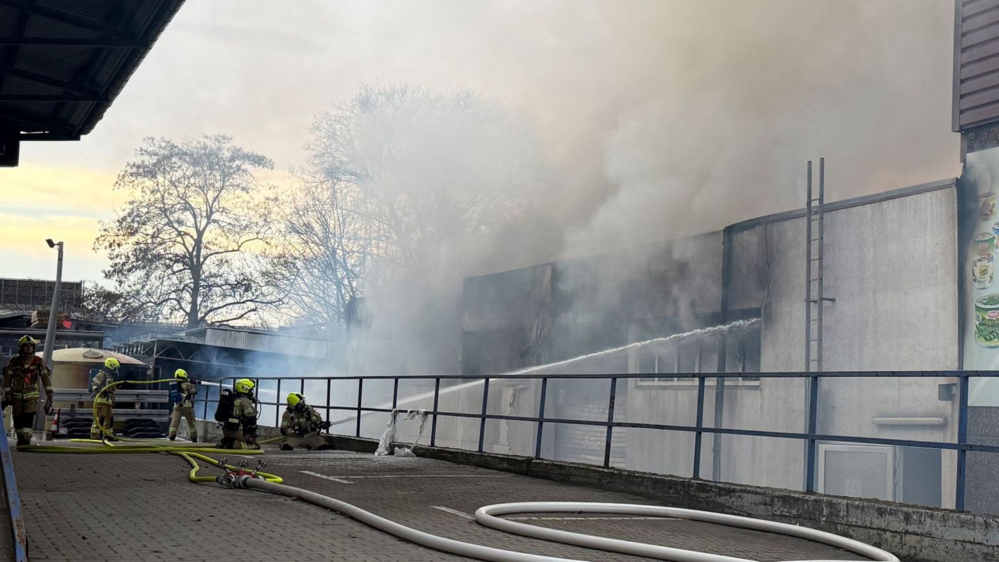 Brände: Feuerwehr bei Lagerhallenbrand im Großeinsatz
