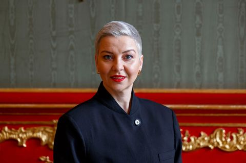 Die belarussiche Bürgerrechtlerin Maria Kolesnikowa berichtet von ihrer fünfjährigen Haft. Foto: Thomas Banneyer/dpa