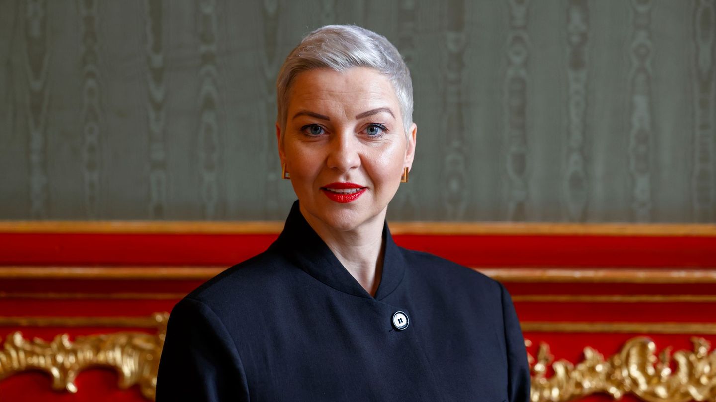 Die belarussiche Bürgerrechtlerin Maria Kolesnikowa berichtet von ihrer fünfjährigen Haft. Foto: Thomas Banneyer/dpa