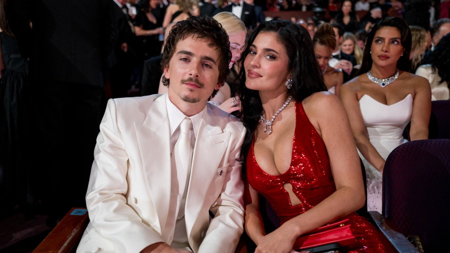 Kylie Jenner und Timothée Chalamet während der Oscarverleihung