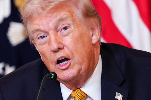 Donald Trump bei einer Pressekonferenz.