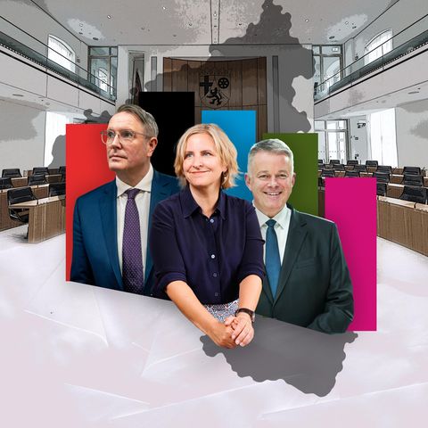 Collage zu Landtagswahl 2026 in Rheinland-Pfalz