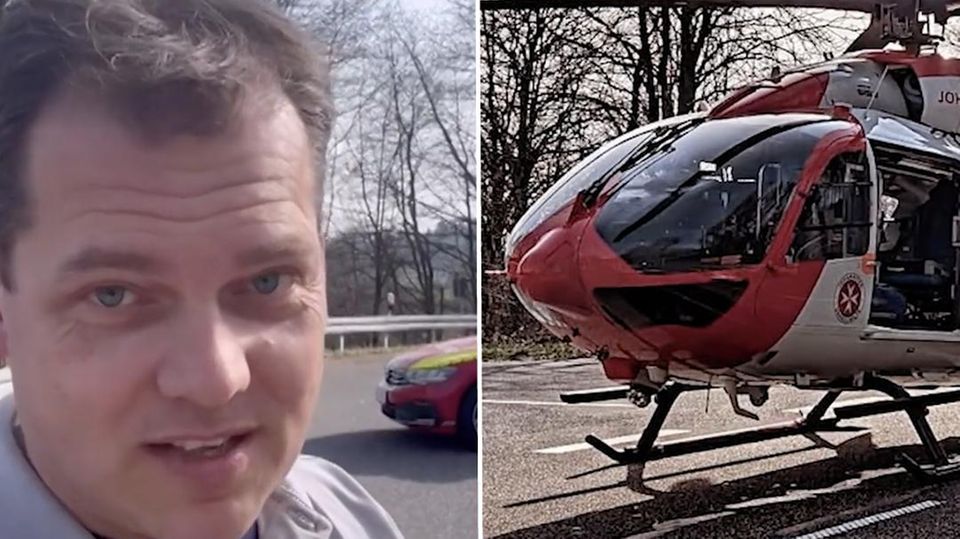 Rettungspilot wird an Unfallstelle von ungeduldigem Mann angefahren