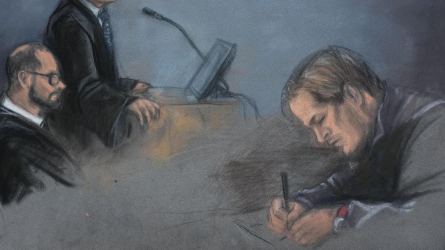 Marius Borg Høiby in einer Gerichtszeichnung