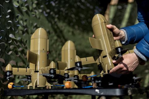 Diese Drohnen namens „Sting“ werden von der ukrainischen Firma „Wild Hornets" hergestellt