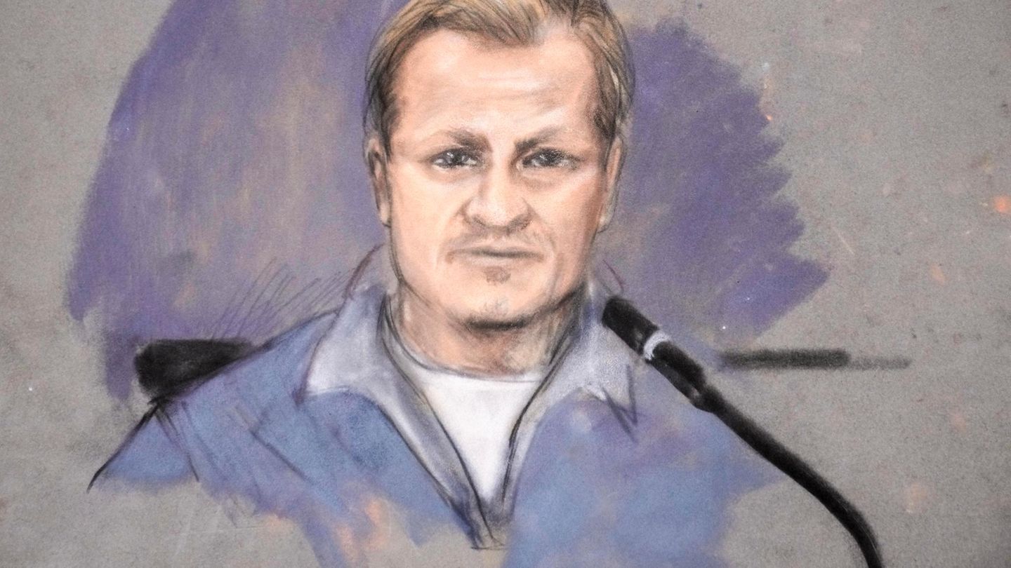 Eine Gerichtszeichnung von Marius Borg Hoiby