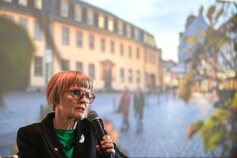 Die Präsidentin der Klassik Stiftung Weimar Ulrike Lorenz betonte, dass trotz der Schließung des Goethe-Wohnhauses für Besucher