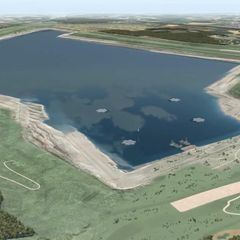 Ein Modell des zukünftigen Hambacher Sees