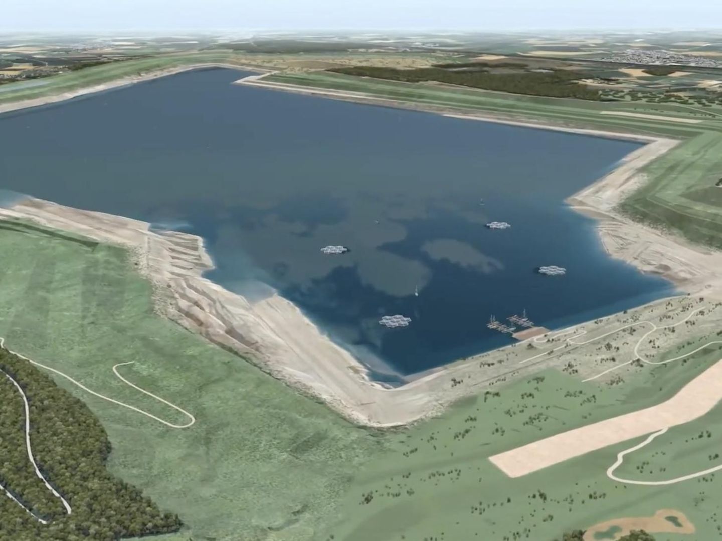 Rheinisches Seenland: Braunkohleloch in Hambach wird zu XXL-See