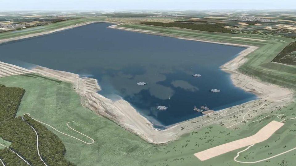 Ein Modell des zukünftigen Hambacher Sees