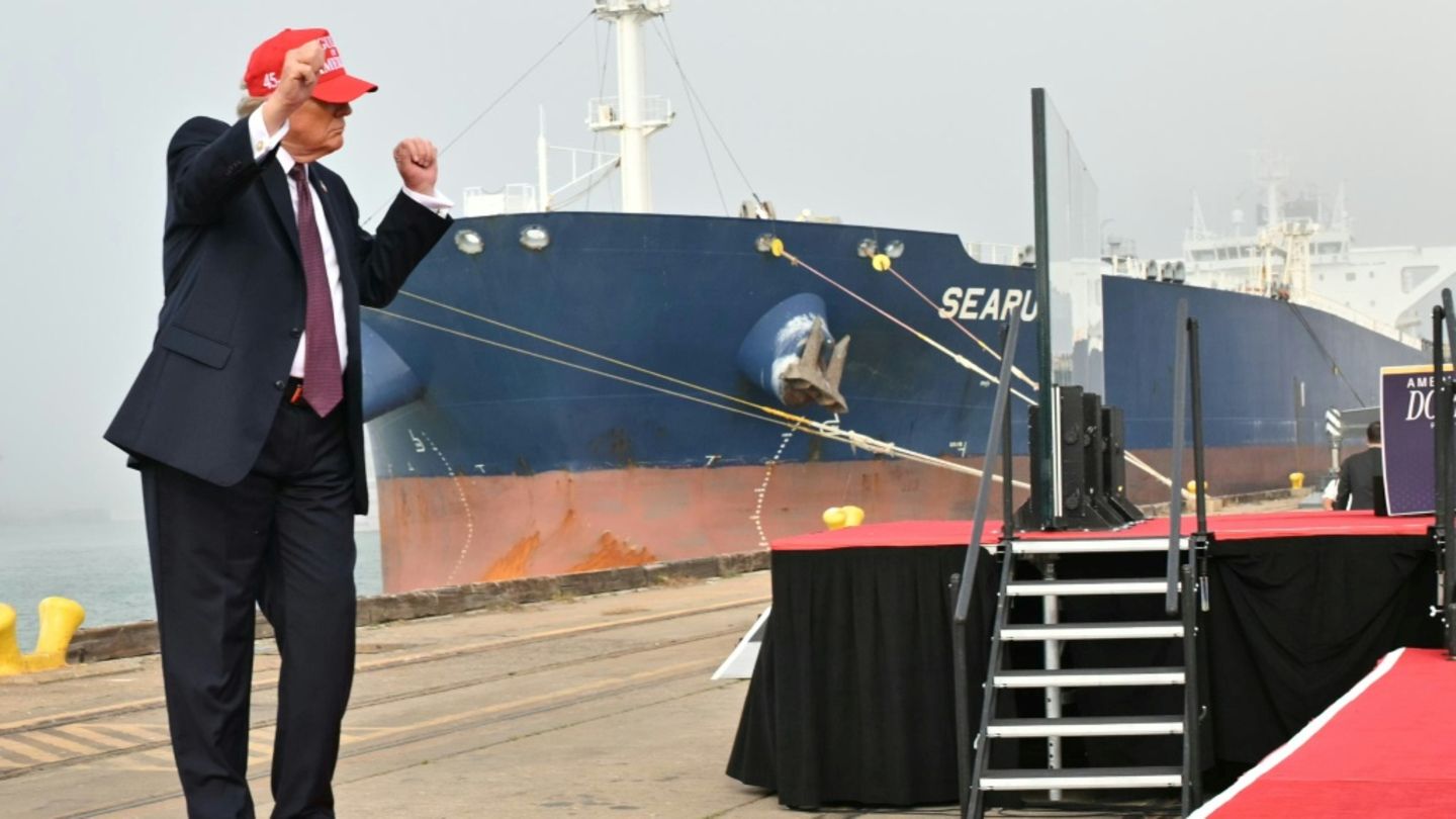 Trump im Hafen von Corpus Christi in Texas