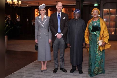 Prinzessin Kate und Prinz William mit dem nigerianischen Präsidenten Bola Ahmed Tinubu und seiner Frau Oluremi am Mittwoch.