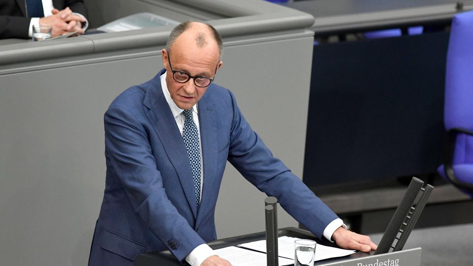 Friedrich Merz bei einer Rede im Bundestag.