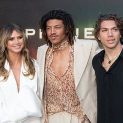 Heidi Klum mit ihrem Sohn Henry Samuel und Elias Becker in New York. (v.l.n.r.)