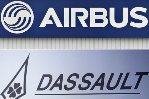 Logos von Airbus und Dassault