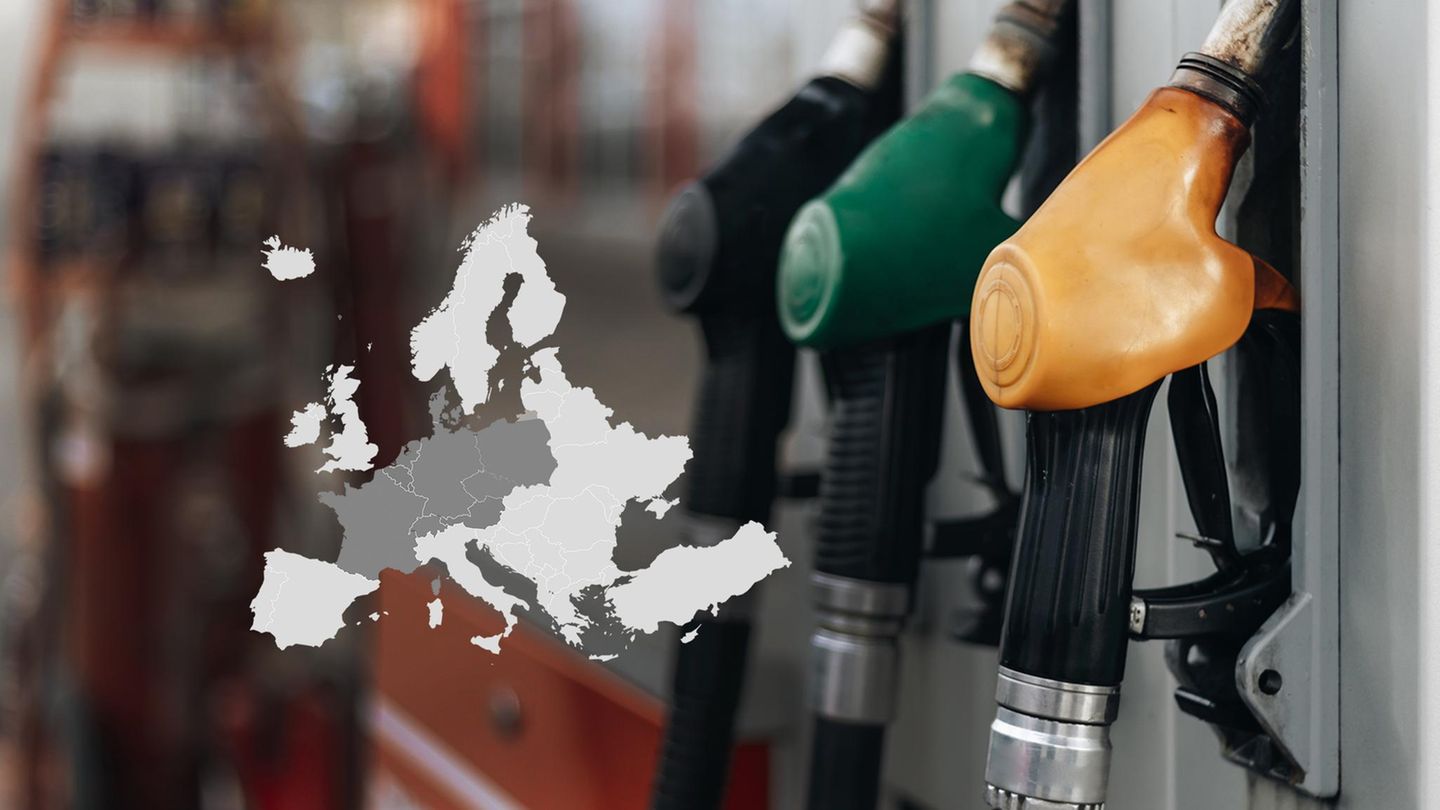 Spritpreise in Europa mit Infografik