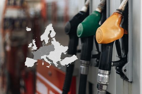 Spritpreise in Europa mit Infografik