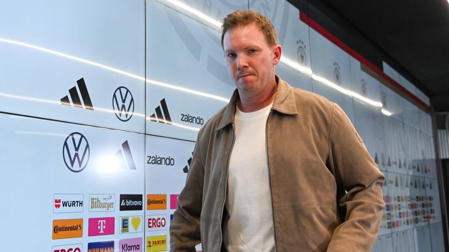 Bundestrainer Julian Nagelsmann am Donnerstag bei der Kader-Vorstellung in Frankfurt.