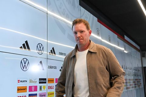 Bundestrainer Julian Nagelsmann am Donnerstag bei der Kader-Vorstellung in Frankfurt.