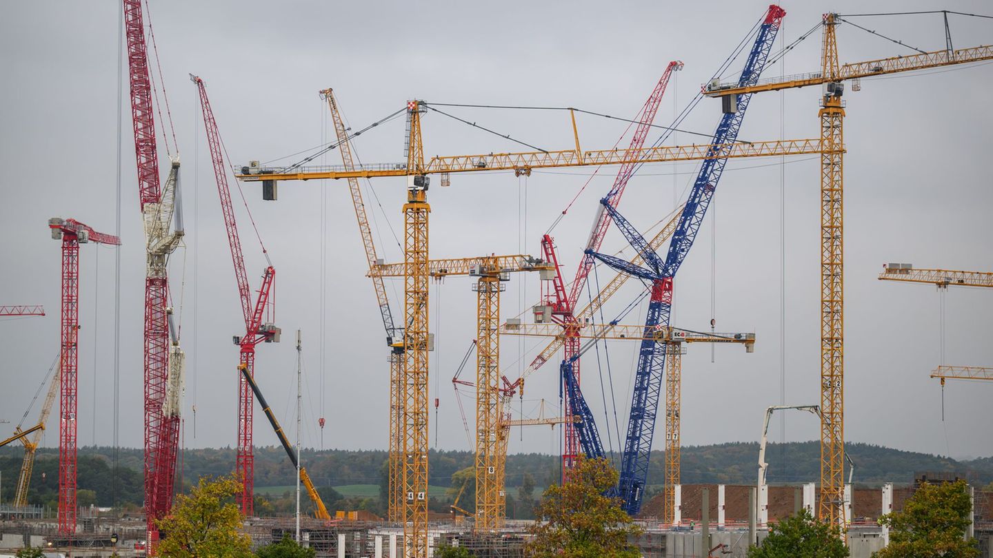 Warum der Kran umgestürzt ist, ist noch unklar. (Symbolbild) Foto: Robert Michael/dpa