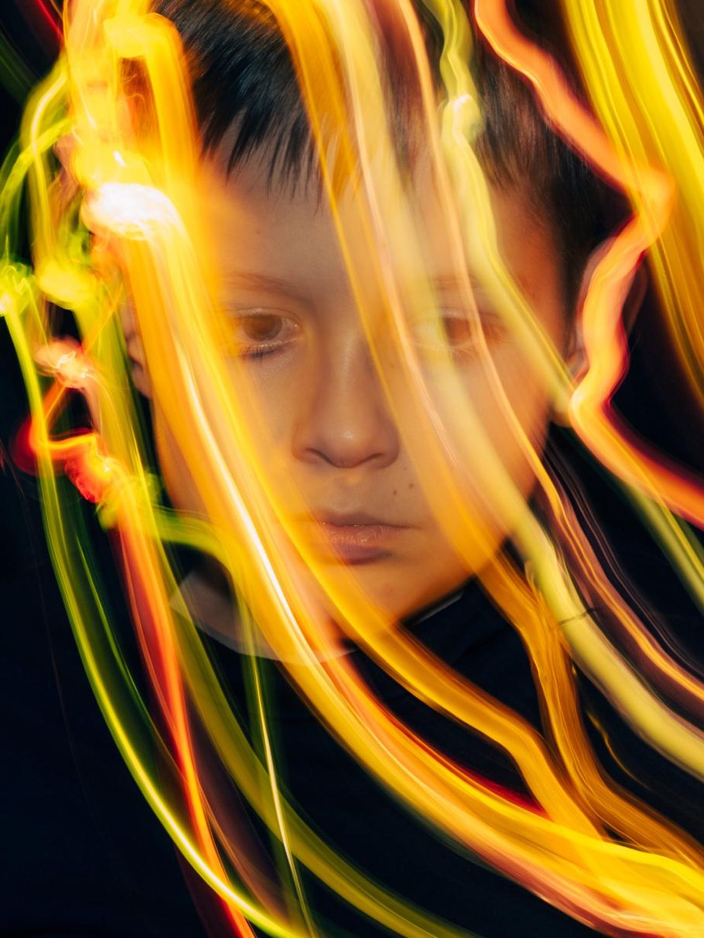 Ein trauriges Kindergesicht / Thema Kinder von Femizid-Opfern