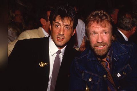 Sylvester Stallone (l.) und Chuck Norris in den 1980er Jahren.