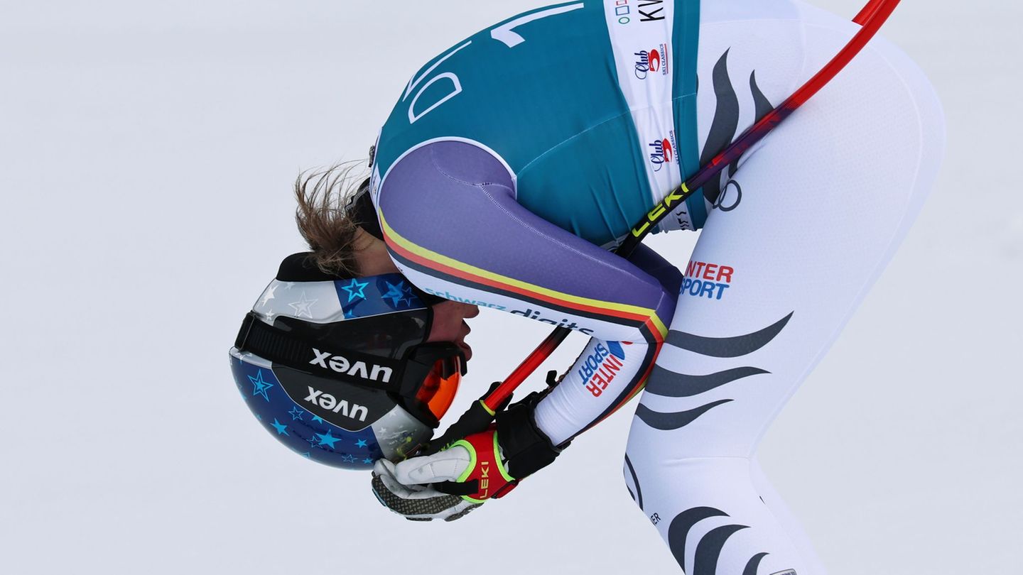 Für Emma Aicher reichte es nicht zum Gewinn des Abfahrts-Weltcups. Foto: Marco Trovati/AP/dpa