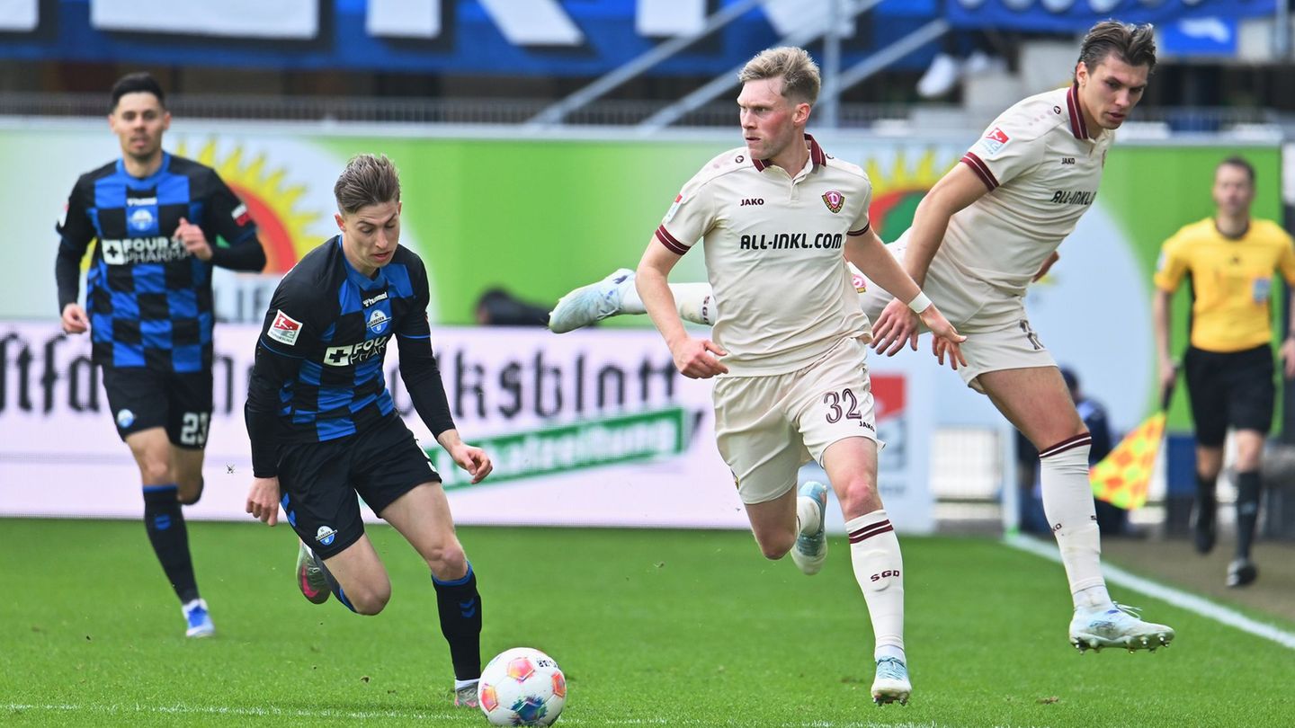 Dynamo Dresden liefert Aufstiegsanwärter SC Paderborn lange ein Spiel auf Augenhöhe. Foto: Swen Pförtner/dpa