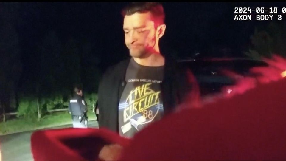 Justin Timberlake: Polizeivideo zeigt Alkoholkontrolle und Festnahme
