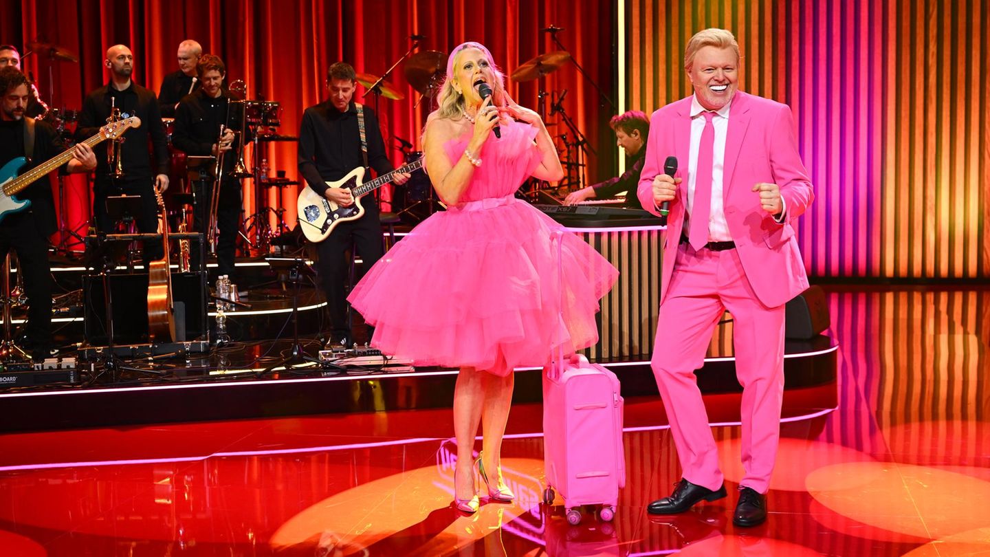 Barbara Schöneberger und Stefan Raab in ihrer Show „Wer weiß wie wann was war?“