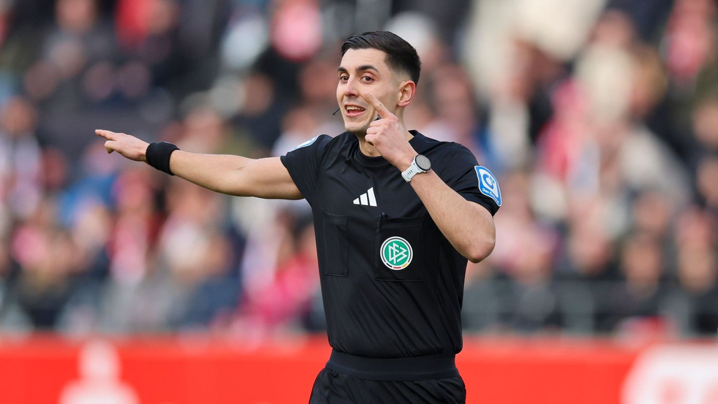Schiedsrichter Timon Schulz stand bei der Auer Niederlage in Mannheim er im Zentrum der Kritik. Foto: Christoph Reichwein/dpa