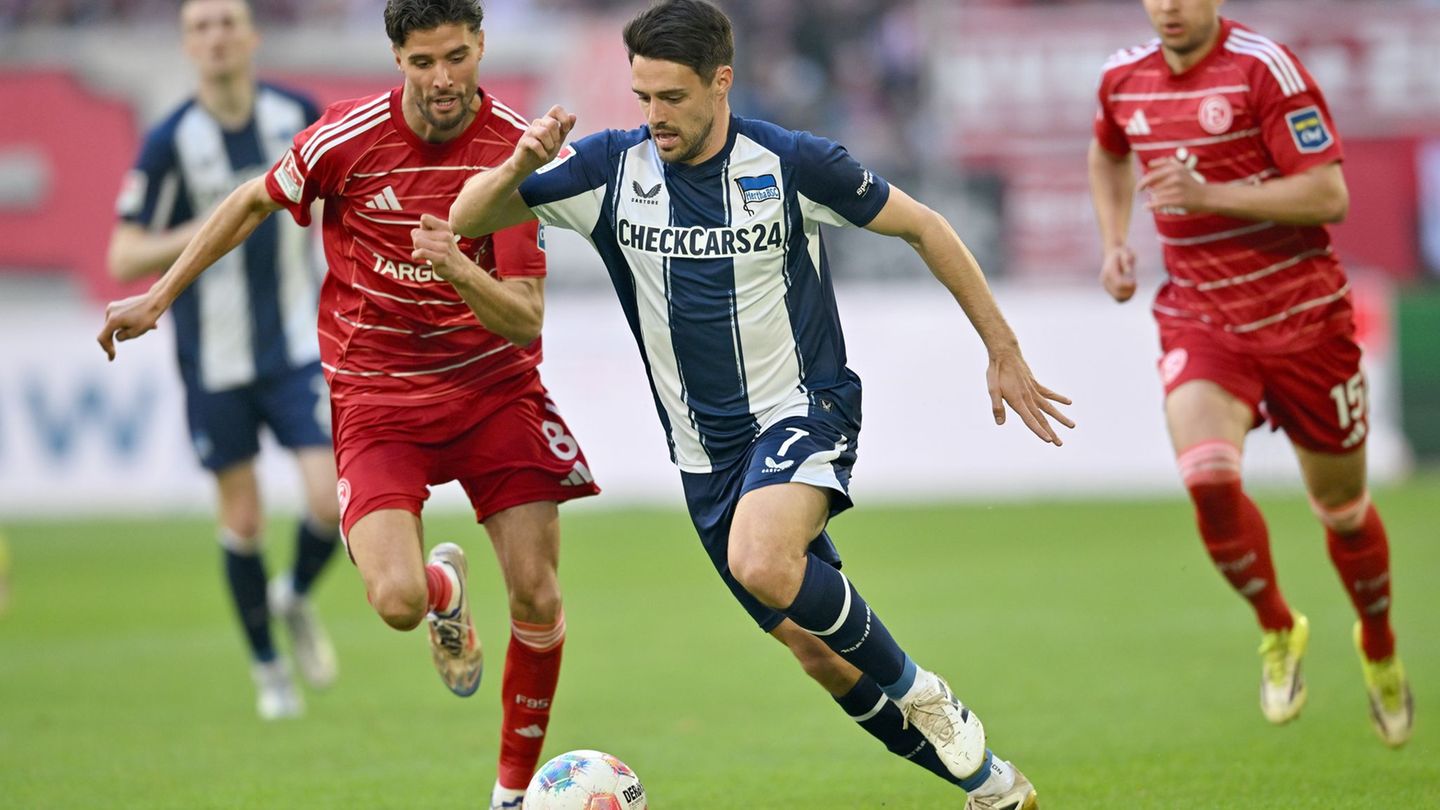 Josip Brekalo und seine Hertha-Mitspieler waren Fortuna Düsseldorf überlegen. Foto: Anke Waelischmiller/dpa