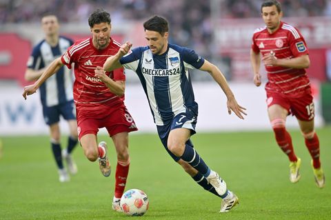 Josip Brekalo und seine Hertha-Mitspieler waren Fortuna Düsseldorf überlegen. Foto: Anke Waelischmiller/dpa