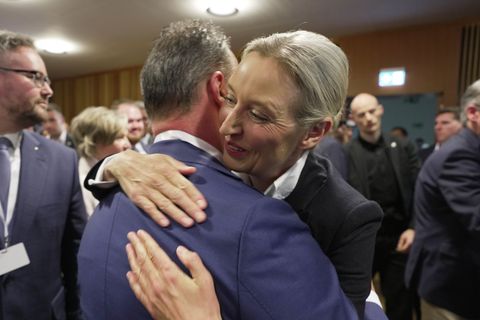 Die AfD kann nach den Hochrechnungen feiern. Foto: Andreas Arnold/dpa