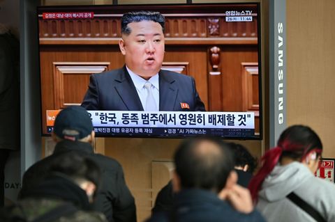 Aufnahme von Kim im südkoreanischen Fernsehen im Februar
