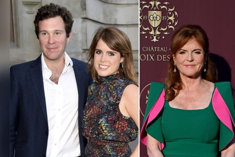 Jack Brooksbank, Prinzessin Eugenie und Sarah Ferguson (v.l.).