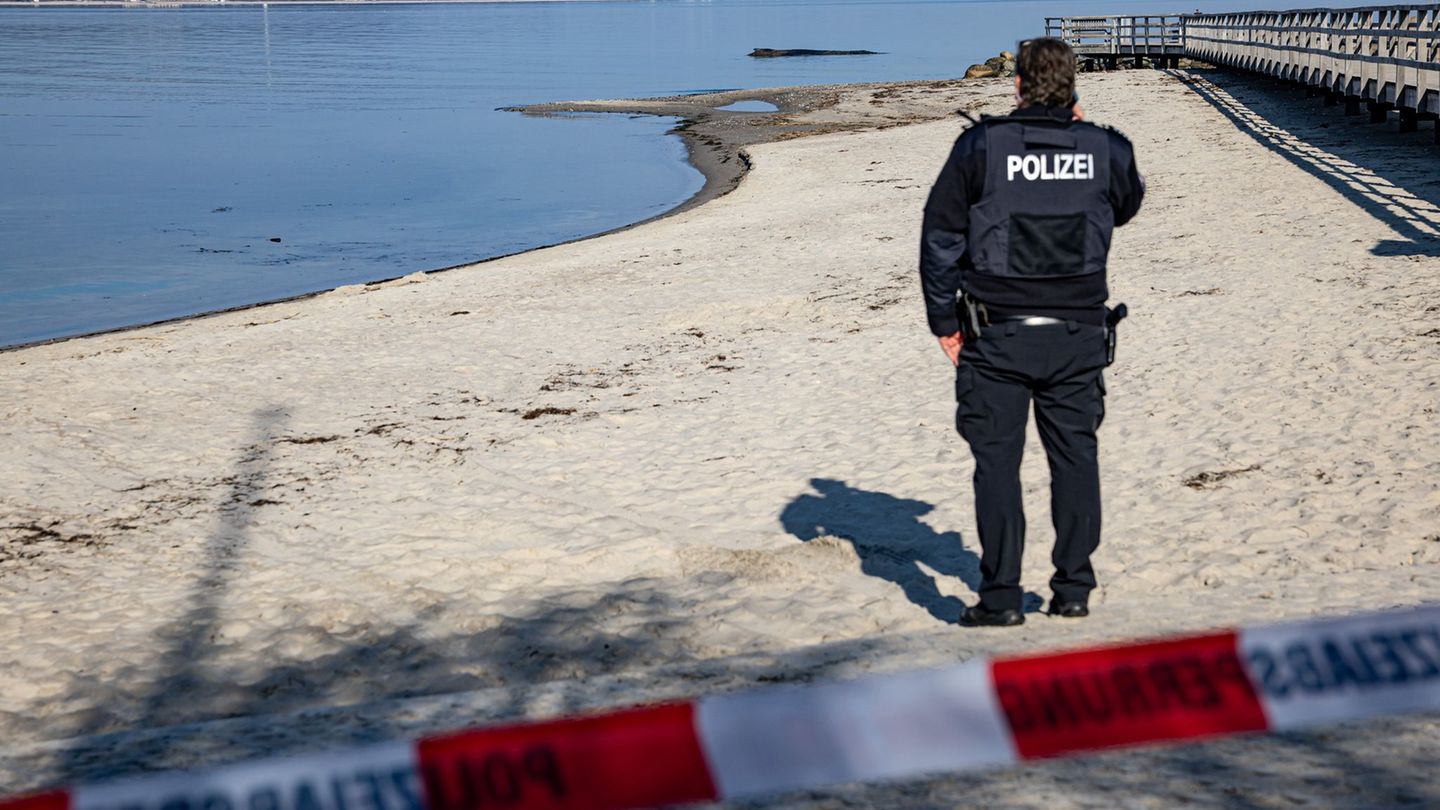 Die Polizei bittet darum, sich dem Wal nicht zu nähern, um ihn nicht zusätzlich zu stressen. Foto: Ulrich Perrey/dpa