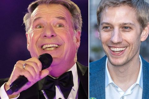 Der Schlagerstar Patrick Lindner (li.) neben dem grünen Wahlsieger Dominik Krause.