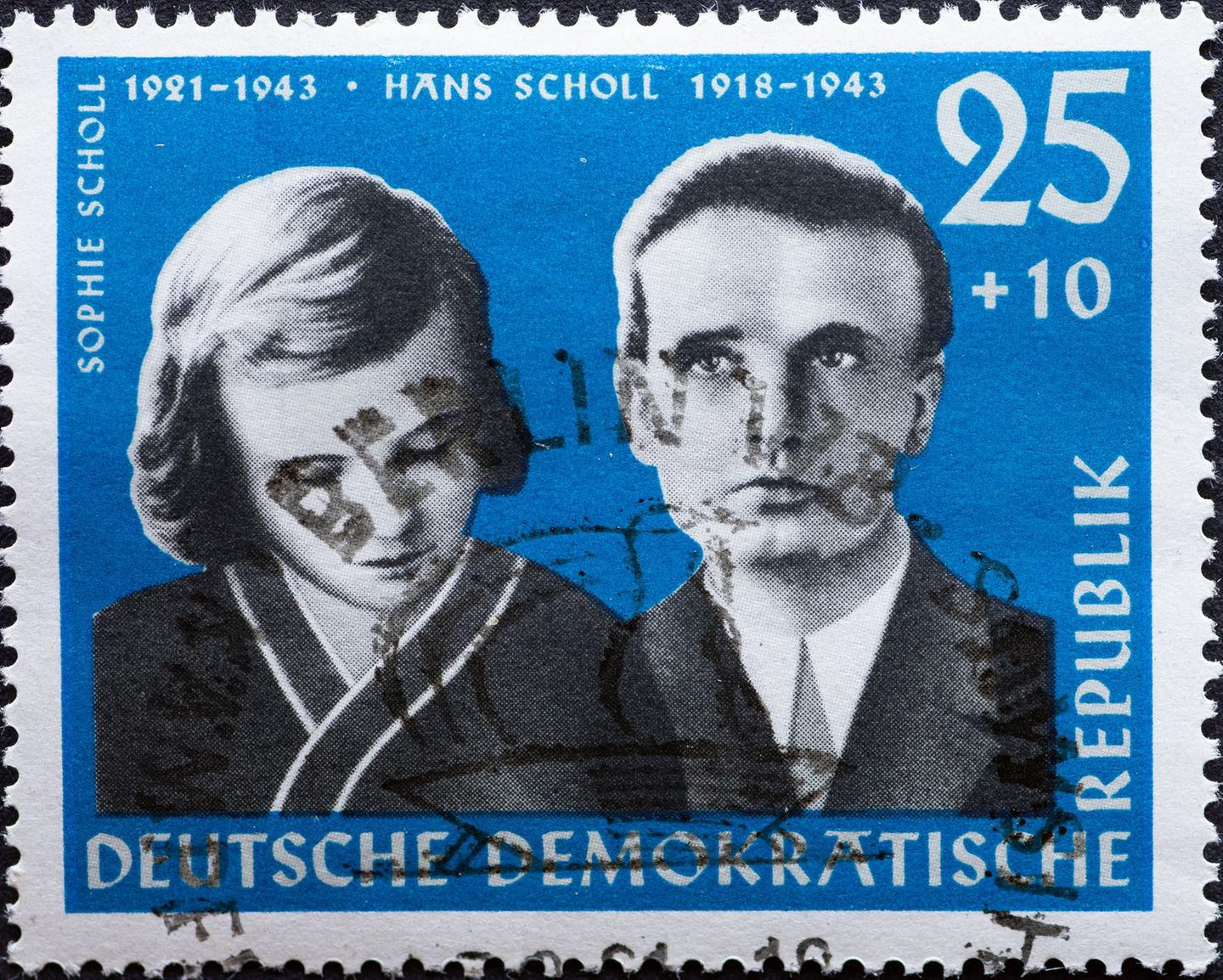 DDR-Briefmarke Geschwister Scholl
