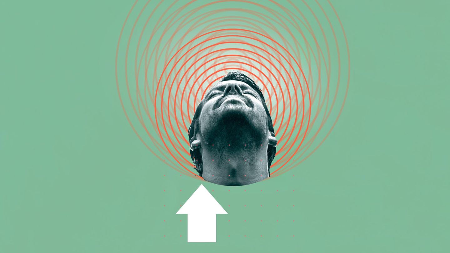 Illustration: Mann leidet unter Schwindel