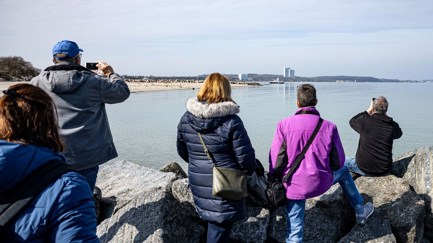Die Polizei hat das Gelände abgesperrt, damit das Tier durch Neugierige nicht noch mehr gestresst wird. Foto: Ulrich Perrey/dpa
