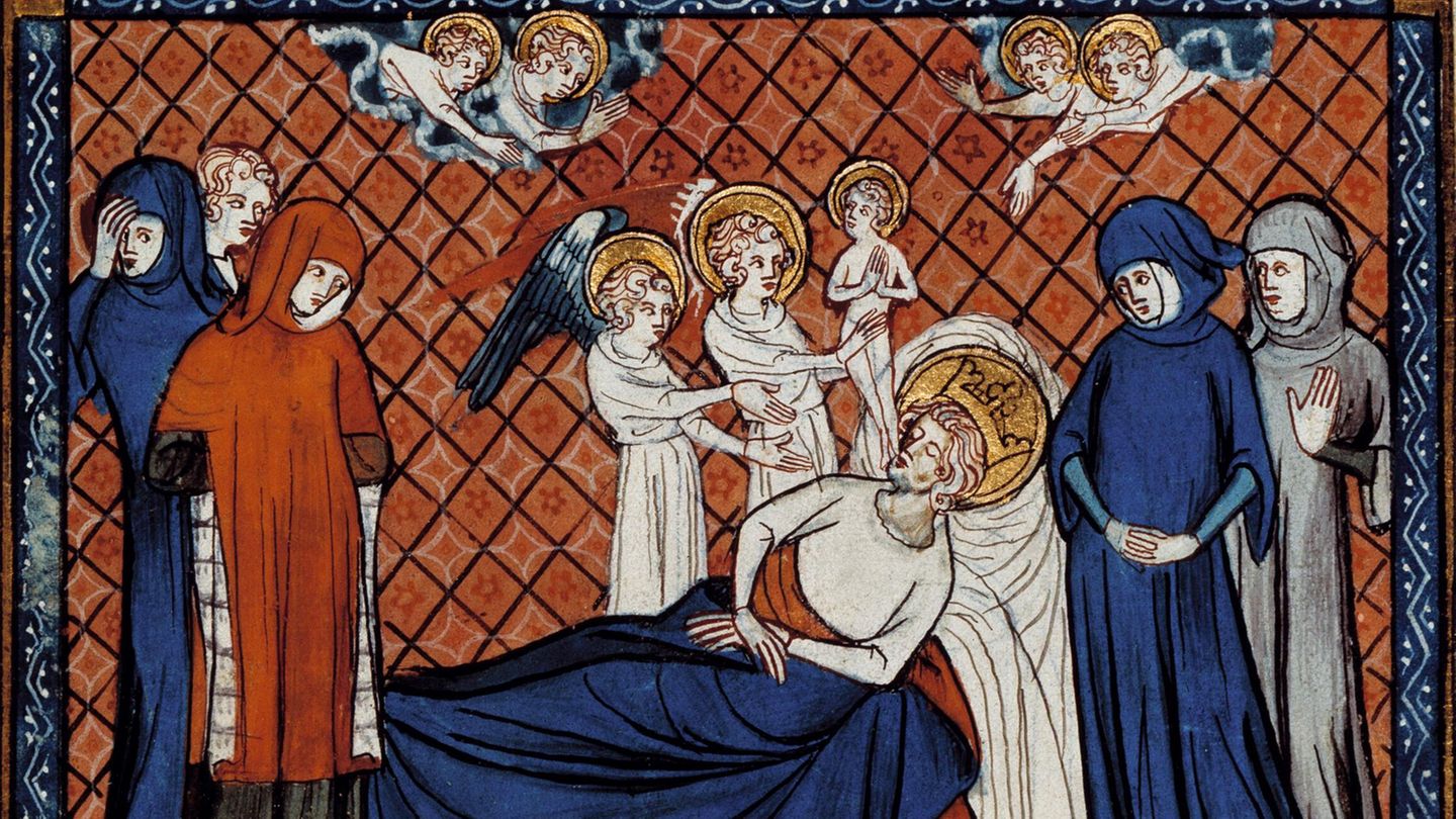 Darstellung des Leichnams von König Ludwig – Leichenknochen waren im Mittelalter üblich