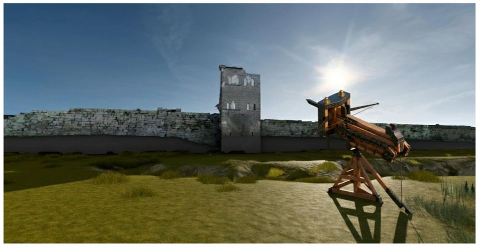 Grafik zeigt römische Belagerungswaffe