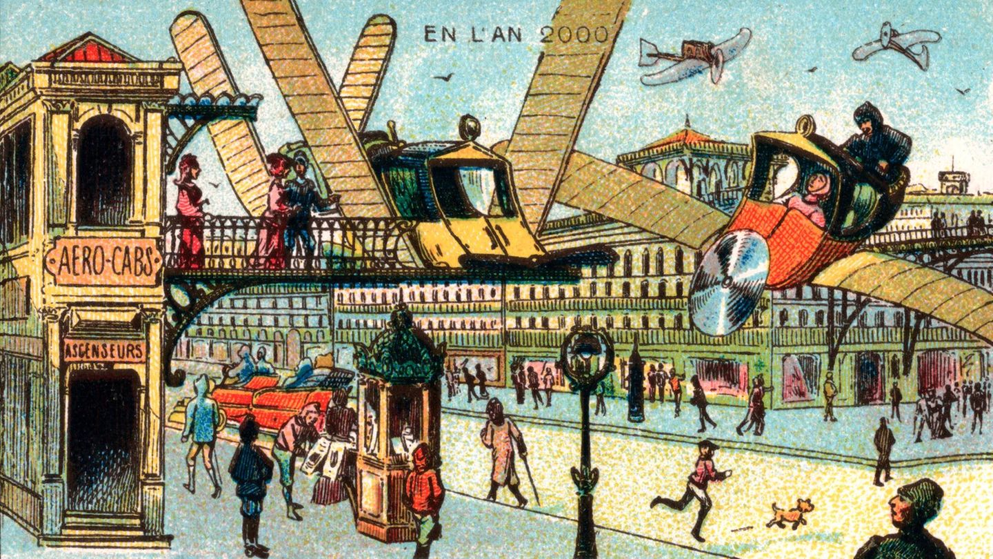 Der französische Künstler Jean-Marc Côté entwarf zwischen 1899 und 1910 Visionen der Zukunft