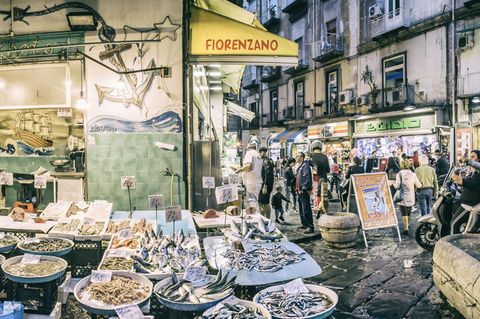 Fischstand in Italien