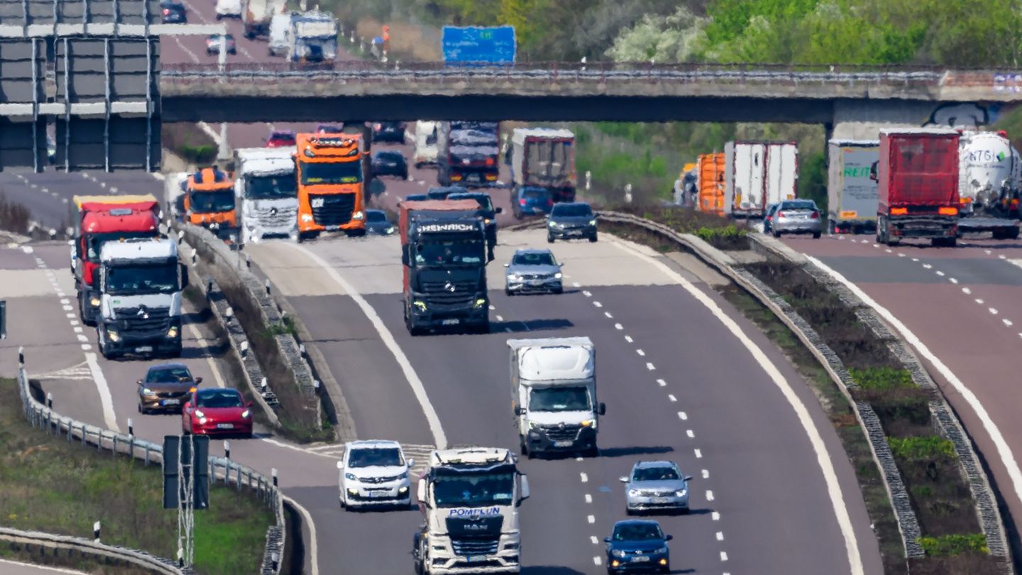 Lkw wollen aus Protest gegen gestiegene Kosten durch Cottbus rollen. (Symbolbild) Foto: Hendrik Schmidt/dpa