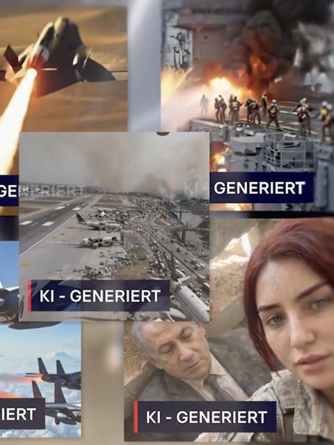 Eine Auswahl KI-generierter Clips vom Krieg in Nahost.