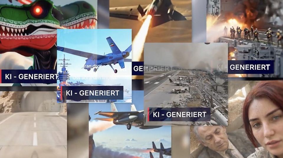 Eine Auswahl KI-generierter Clips vom Krieg in Nahost.